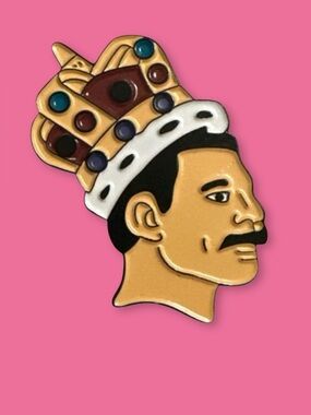 Freddie Mercury Queen Crown Enamel Pin Rock Music NEW Gift